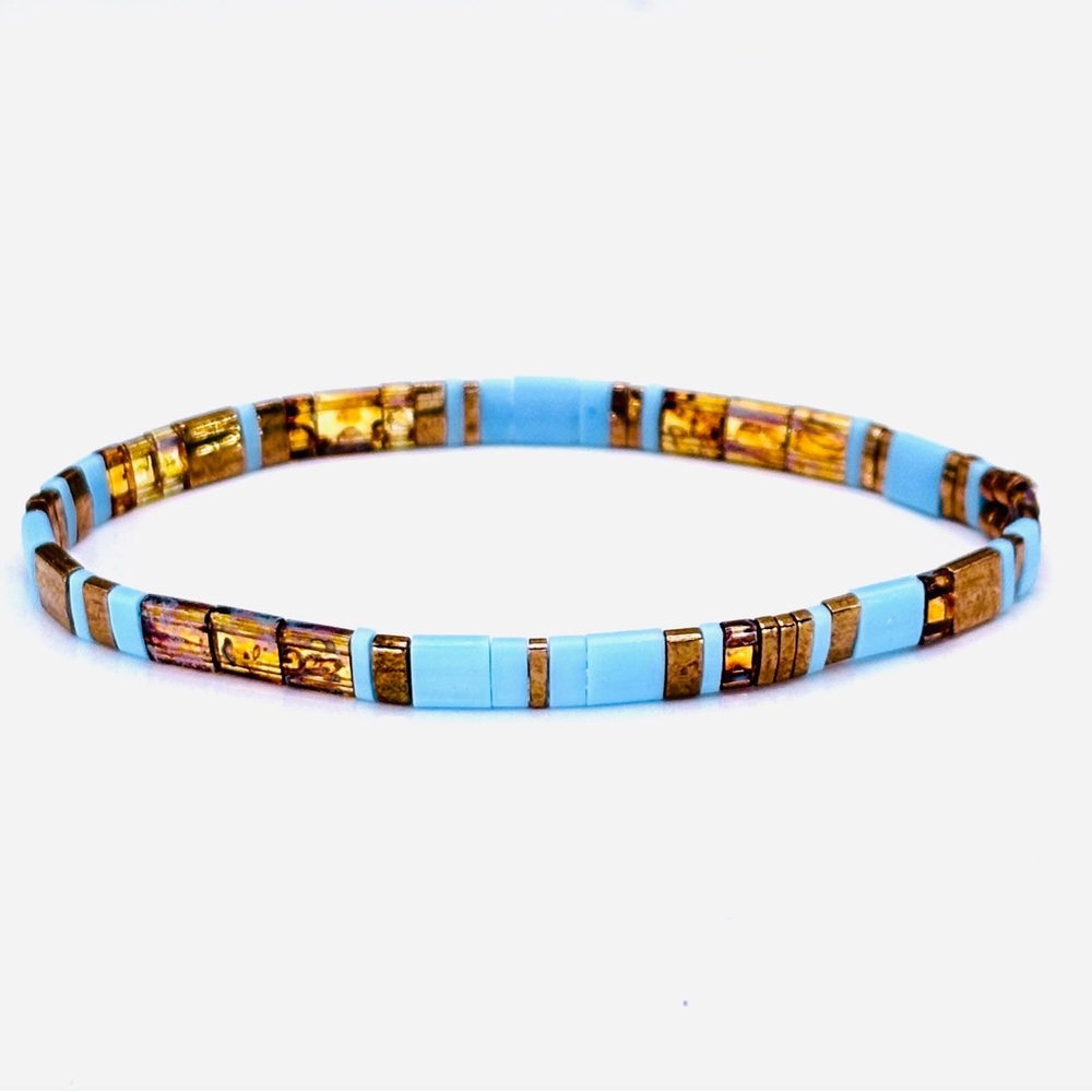 Miyuki Tila Bead Stretch Bracelet